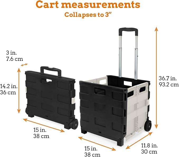 Inspired Living Ultra-Slim Rolling Collapsible Storage Pack-N-Roll Utility-carts - Image 5