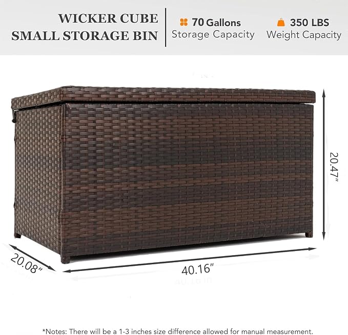 Outdoor 70 Gallon Wicker Storage Box - Image 3
