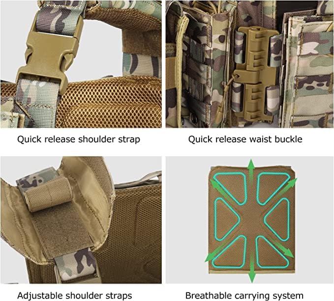 BOMTURN Upgrade Tactical Airsoft Outdoor Vest - Image 3