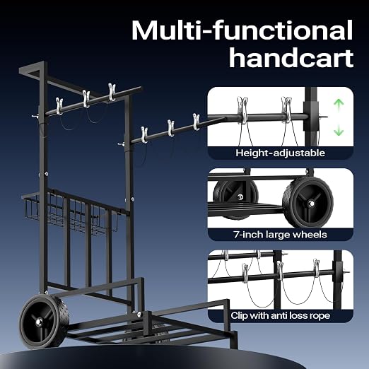 2-in-1 Leaf Bag Holder Cart & Hand Truck Dolly, Heavy Duty Garden Trash Bag - Image 2