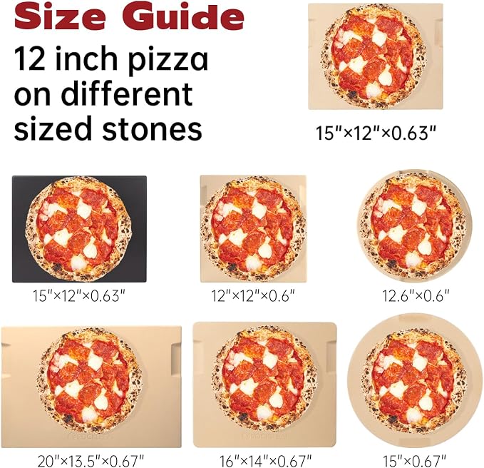 Pizza Stone 15x12 Inch Rectangular, Cordierite Baking Stone - Image 6