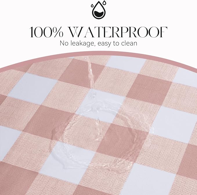 MOSAYT Rectangle Vinyl Tablecloth, 100% Waterproof Buffalo Gingham Plastic - Image 4