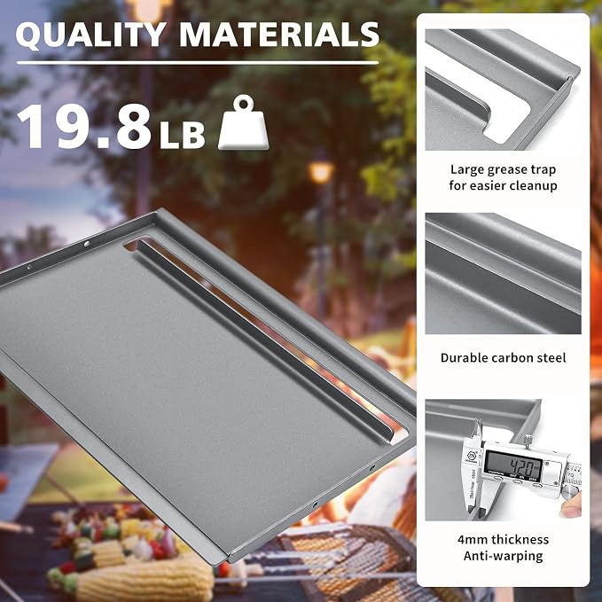 Hisencn 25.6" x 16.7" Griddle for Gas Grill, Cast Iron Griddle FlatTop Insert - Image 3