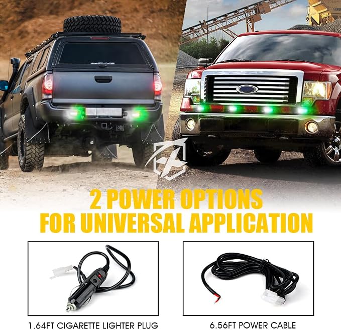 Xprite White Green LED Surface Mount Strobe Lights Kit, w/Control Panel - Image 5