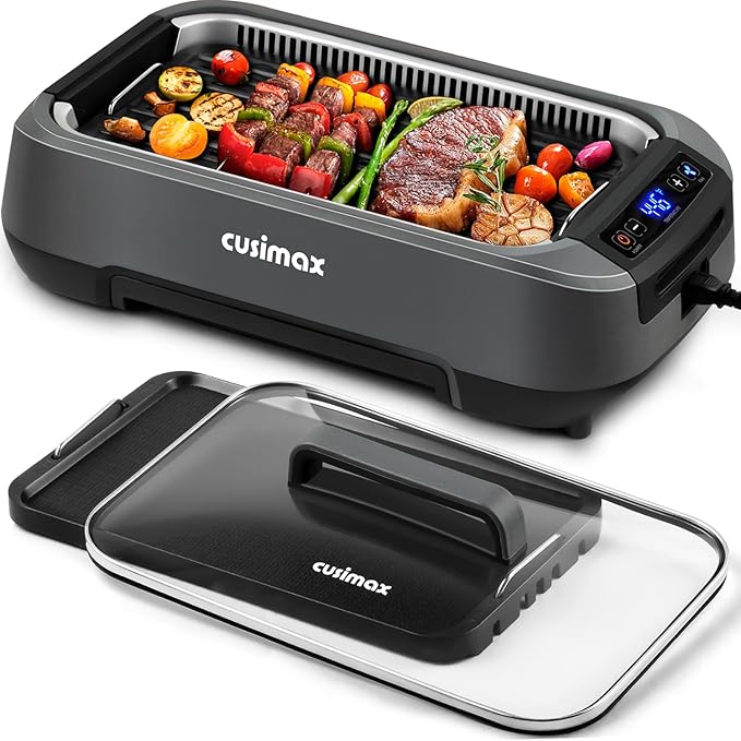CUSIMAX Smokeless Grill, Electric Indoor Grill, 1500W Korean BBQ Grill by CUSIMAX