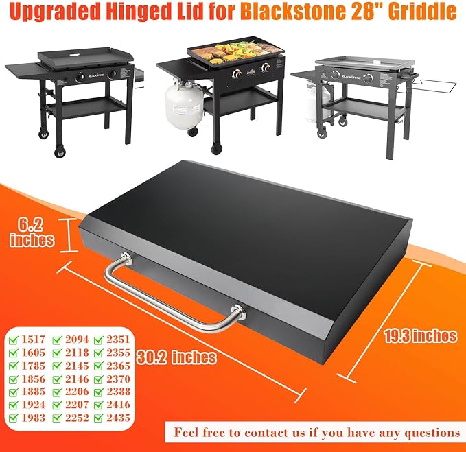 Upgraded Griddle Lid for Blackstone 28'', Hinged Lid for Blackstone 1517 1853 - Image 2