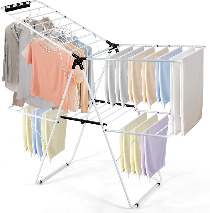 GOFLAME 2-Tier Clothes Drying Rack, Folding Laundry Dry Rack by GOFLAME