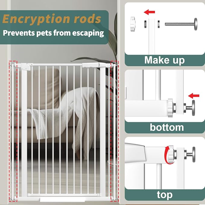 40.55" Tall 1.37" Ultra Narrow Spacing Dogs Pets Baby Gate - Image 7