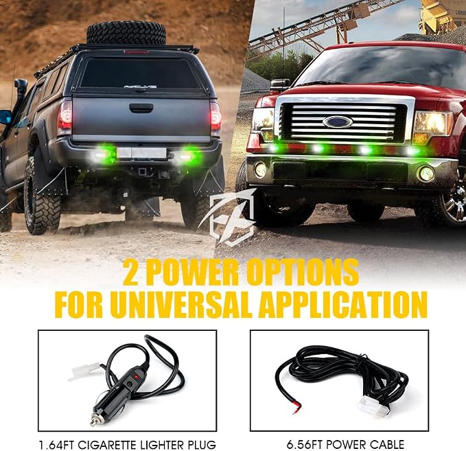 Xprite White Green LED Surface Mount Strobe Lights Kit, w/Control Panel - Image 5
