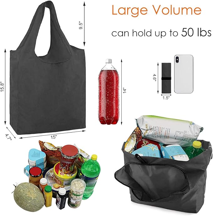 BeeGreen DIY Reusable Grocery Bags Bulk 10 Pack, Reusable Shopping Bags X-Large - Image 2