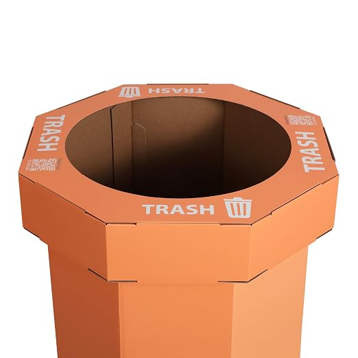 Eyely MPH1300B-SET2 Sal 25-Gallon Disposable Corrugated Cardboard Event Trash - Image 6