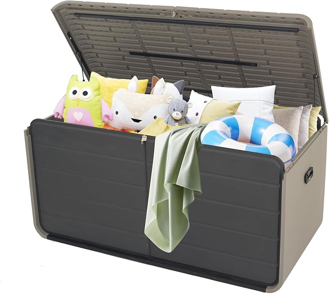 260 Gallon Outdoor Storage Box, Deck Boxes Outdoor Waterproof, Patio Storage Box by Unknown