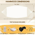 Hammock in White Cotton, Portable Camping Hammock with Anti-Rollover Design