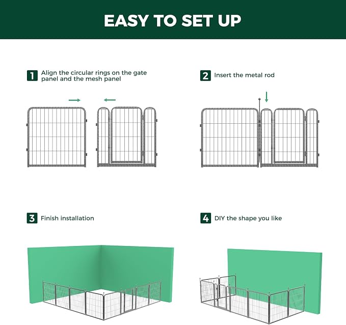 FXW Garden Fence Outdoor for The Yard – 24in x 15.2ft Heavy Duty Metal Animal - Image 6