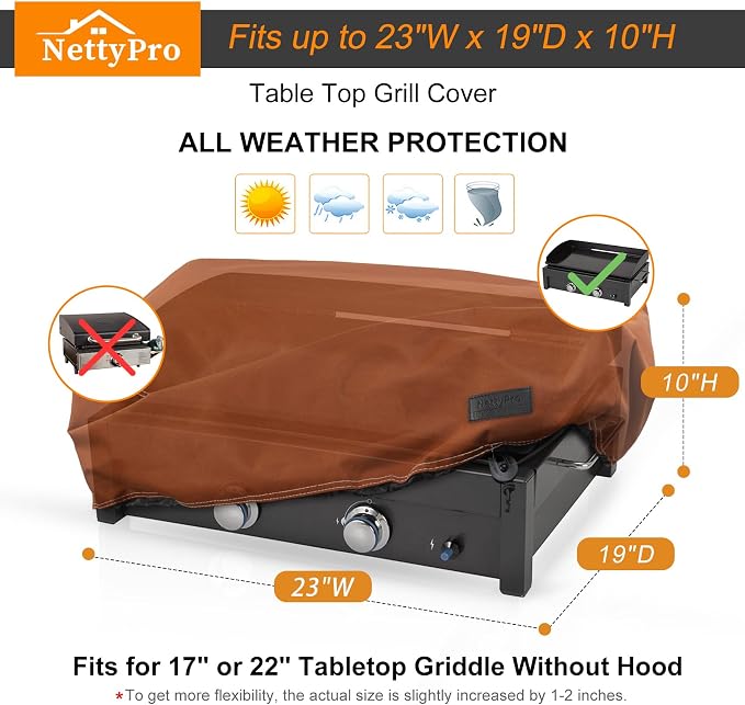 NettyPro Griddle Cover for 22 Inch 17 Inch Tabletop Griddle, Waterproof Heavy - Image 6