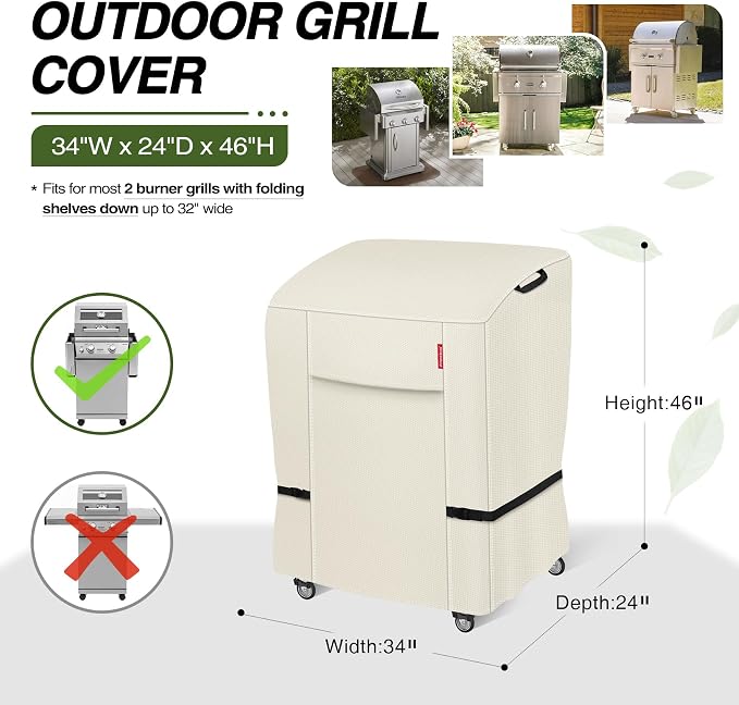Porch Shield 34W x 24D x 46H inch Premium Gas Grill Cover Up to 32 inch - Image 2
