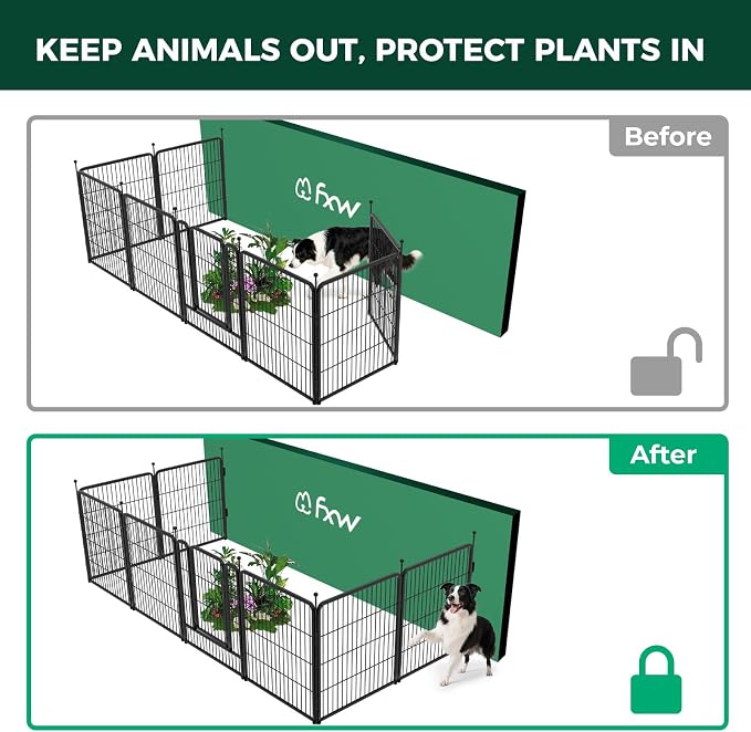FXW Garden Fence Outdoor for The Yard – 32in x 18.2ft Heavy Duty Metal Animal - Image 3