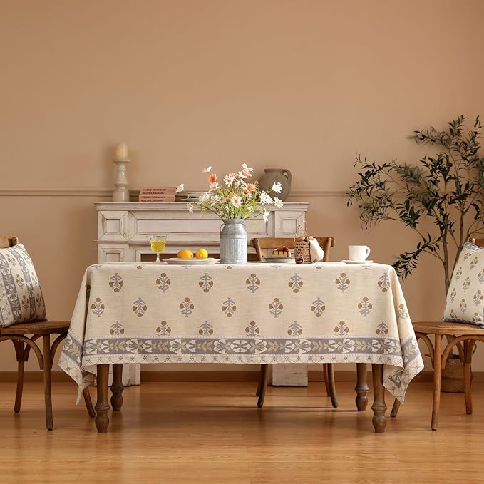 patdrea Designer Beige Long Tablecloth - Image 2