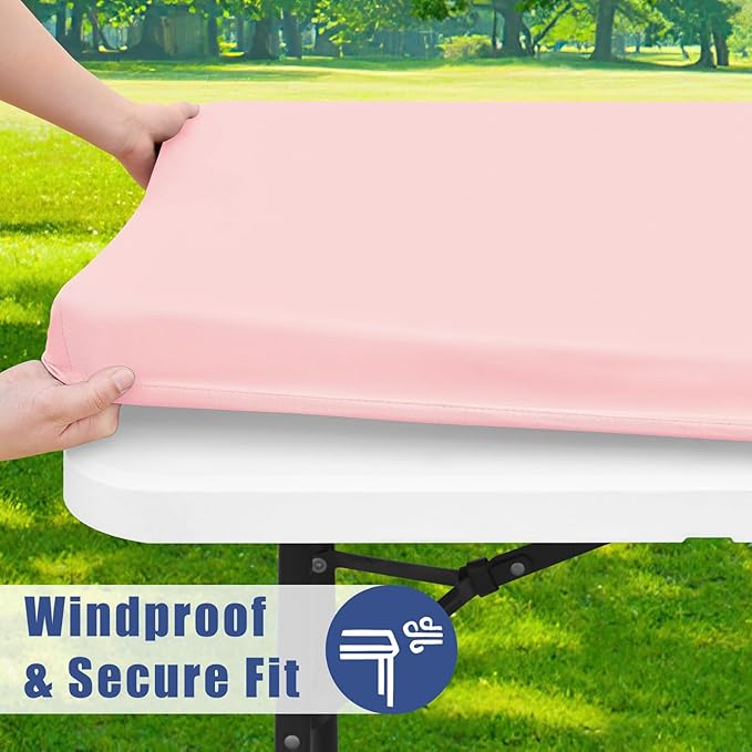 Spandex Square Table Cloth 6 Pack, Elastic Fitted Tablecloths - Image 3
