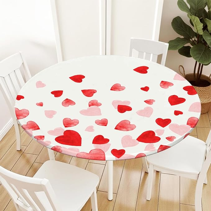 Valentines Day Round Fitted Tablecloth - Image 2
