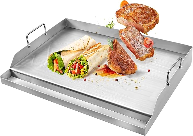 GGC Universal Griddle for Gas Grills, Stainless Steel Griddle for Camping Stove by GGCProducts
