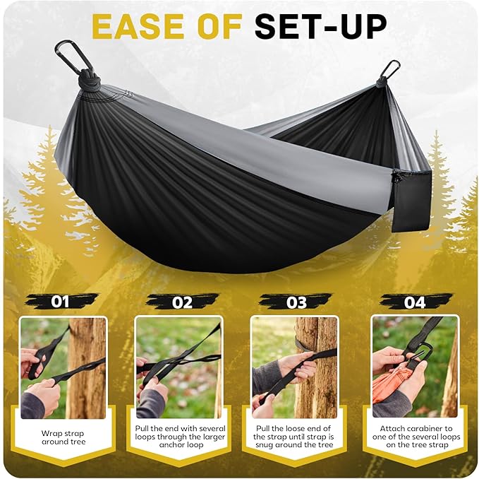 Extra Large Portable Hammock, 600 lb Capacity, 106 x 55 Inch