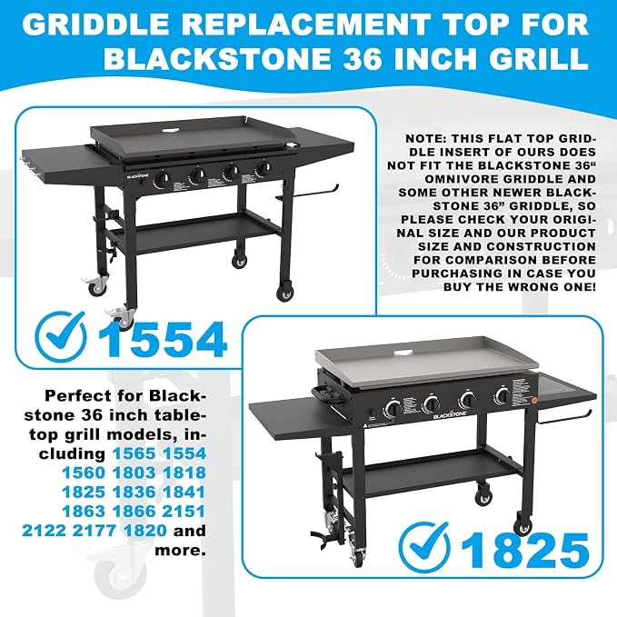 Flat Top Griddle Insert for Blackstone 36 Inch Griddle Powder Coated Steel - Image 4