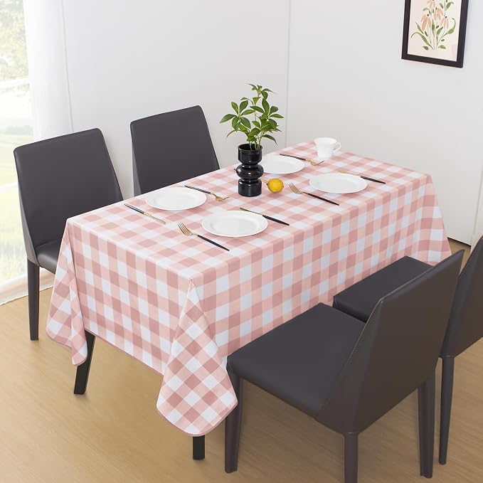 MOSAYT Rectangle Vinyl Tablecloth, 100% Waterproof Buffalo Gingham Plastic - Image 2