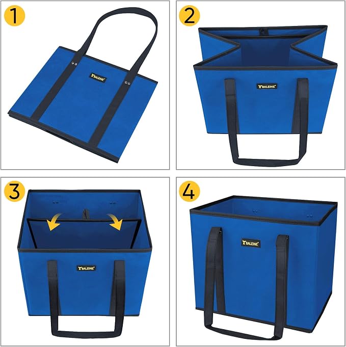 BALEINE 3Pk Reusable Grocery Bags, Foldable Shopping Bags - Image 7