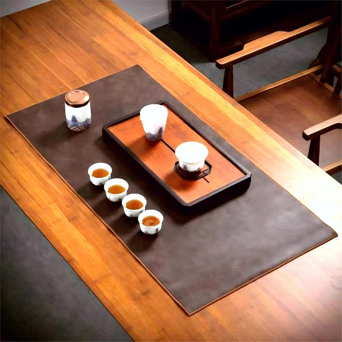 PU Leather Table Runner, 12x20 Inch Nightstand Cover，Waterproof & Heat by Unknown