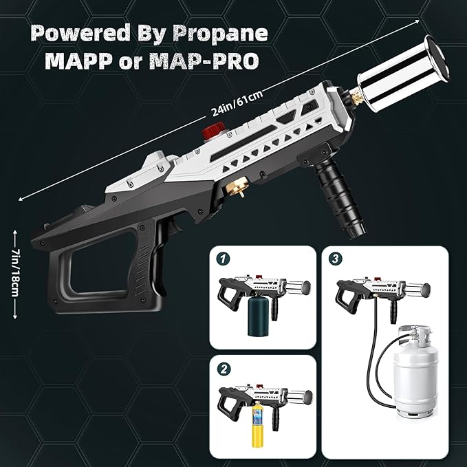 Propane Torch Gun, Powerful Cooking Grill Torch Gun, Adjustable Flamethrower - Image 4