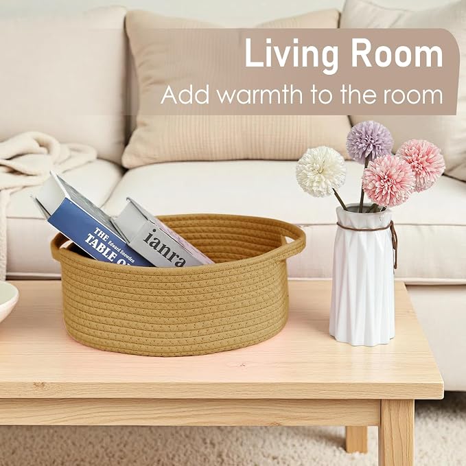 Woven Basket, Small Rope Storage Bin - Image 7