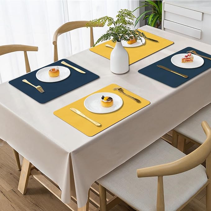 BLESWIN Faux Leather Placemats, PU Dining Table, Waterproof and Oil Resistant - Image 2