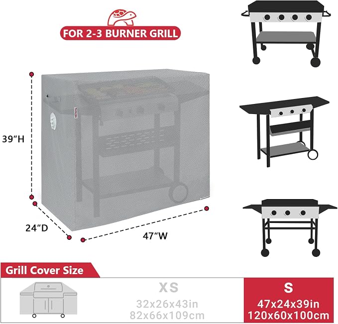 Turtle Life BBQ Grill Cover, 47 Inch Heavy Duty Waterproof Barbecue Gas Grill - Image 2
