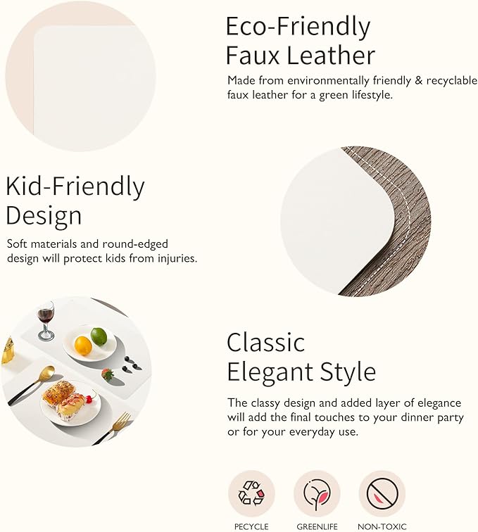 Maxpearl Faux Leather Placemats Set of 4, Waterproof - Image 6