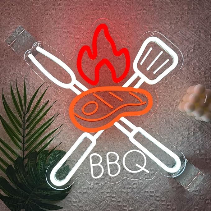 BBQ Neon Signs for Wall Decor, Adjustable Brightness Grill LED Sign for BBQ - Image 6