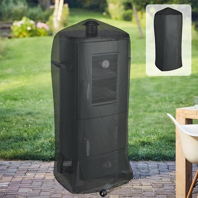 Propane Smoker, Vertical Matte Black Alloy Steel with Adjustable Racks