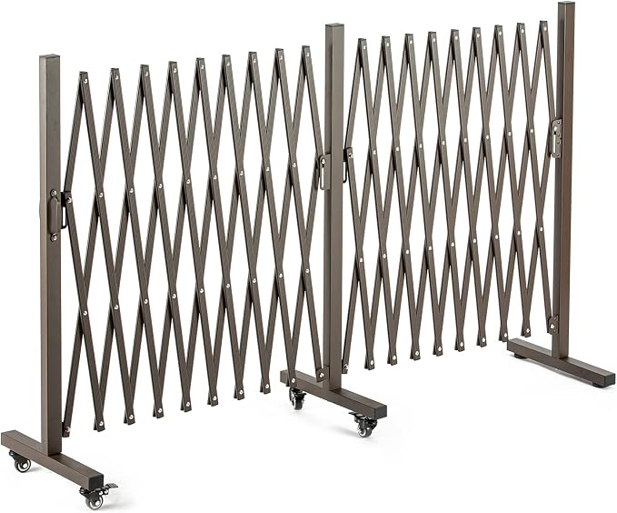 TECSPACE Aluminum Expandable Garden Fence, Portable Barricade Gate by TECSPACE