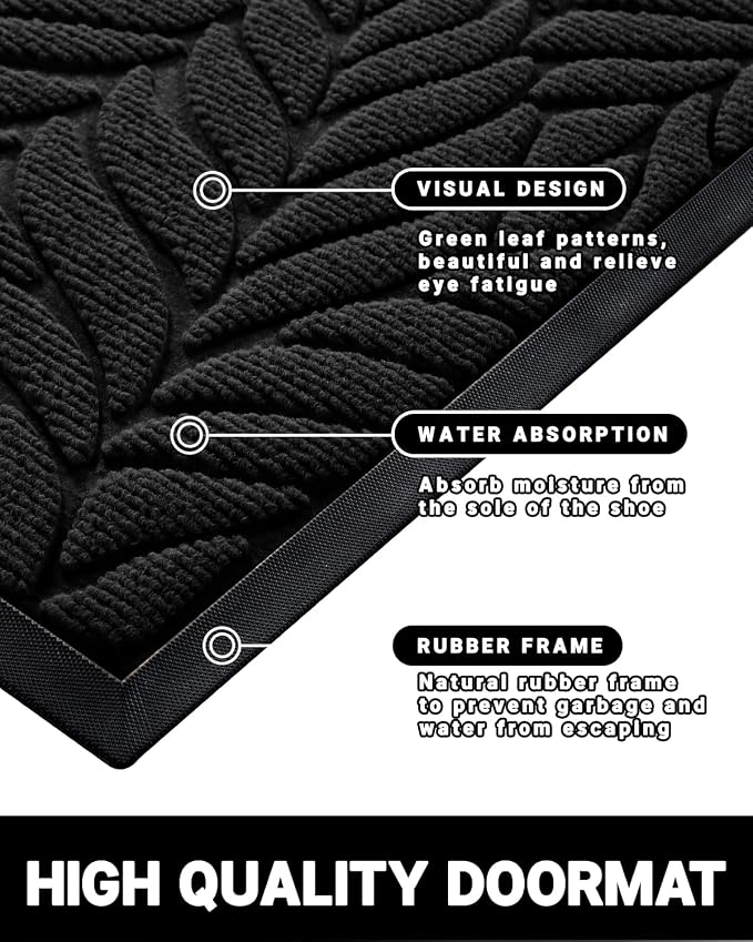 Yimobra Front Door Mat Outdoor Indoor, 29.5x17 All-Season Waterproof Door Mat - Image 4