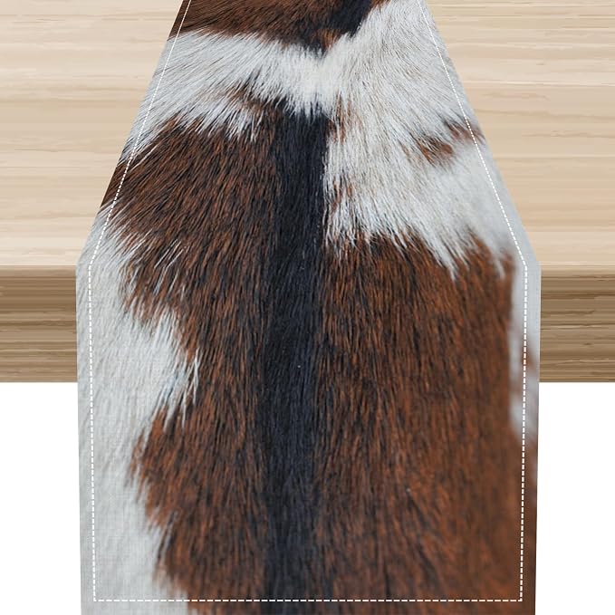 Cow Print Table Runner by Unknown