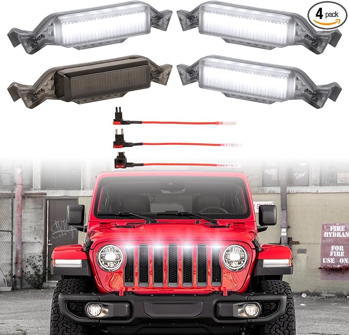 Led Grill Grille Lights fit for 2019 2020 2021 2022 2023 Jeep Wrangler JL JLU by BreTrewri