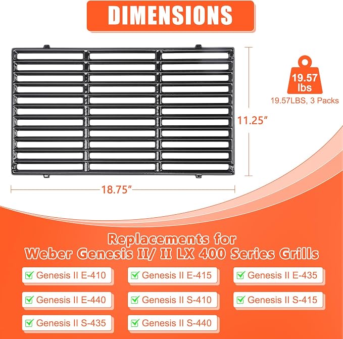 QuliMetal 66089 66097 18.7" Grill Grates - Image 2
