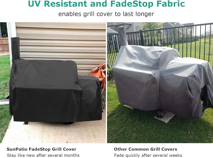 SunPatio Offset Smoker Cover, Outdoor Heavy Duty Waterproof Grill Cover - Image 5