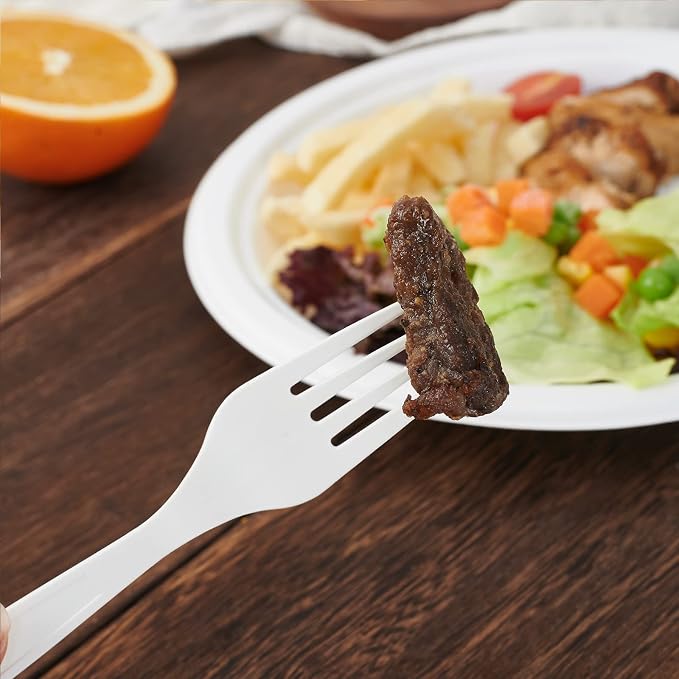 ECOLipak 100% Compostable Forks 150 Pack, 7 Inch Large Size Biodegradable - Image 4