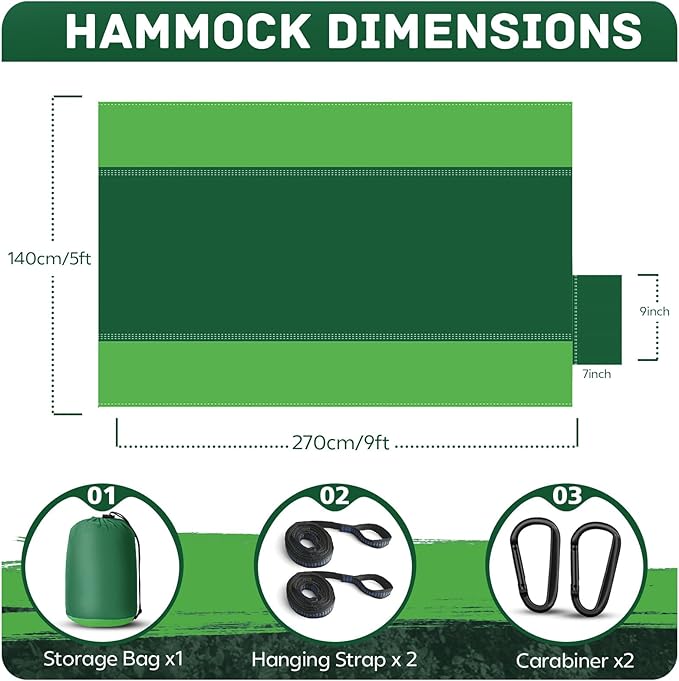 Hammock for Camping, Extra Large Double Size, 600 lb Capacity