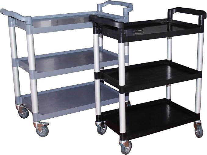 New Star Foodservice 54552 350-Pound Plastic 3-Tier Utility Bus Cart - Image 4