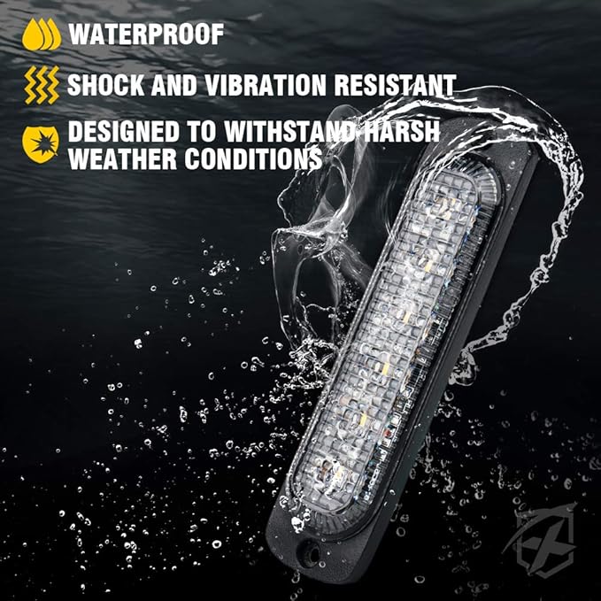 Xprite 4PCS LED Emergency Strobe Lights, Sync Feature Ultra Slim Grill Light - Image 5