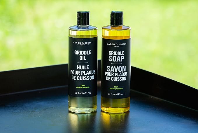 CARON & DOUCET - 100% Plant-Based Griddle Cleaning Set: Seasoning Oil & Soap - Image 5