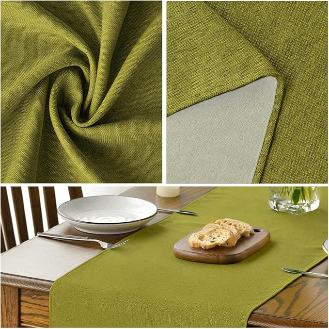Artoid Mode Green Table Runner, Seasonal Summer Fall Washable Kitchen Dining - Image 4