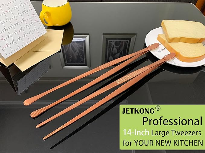 Tongs 14-Inch Stainless Steel Rose Gold 2-Pack